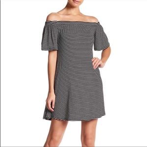 ABOUND OFF SHOULDER STRIPED DRESS
